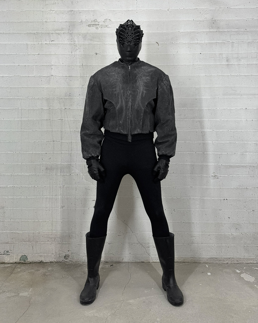 LATEX COATED BOMBER WITH RELIEF