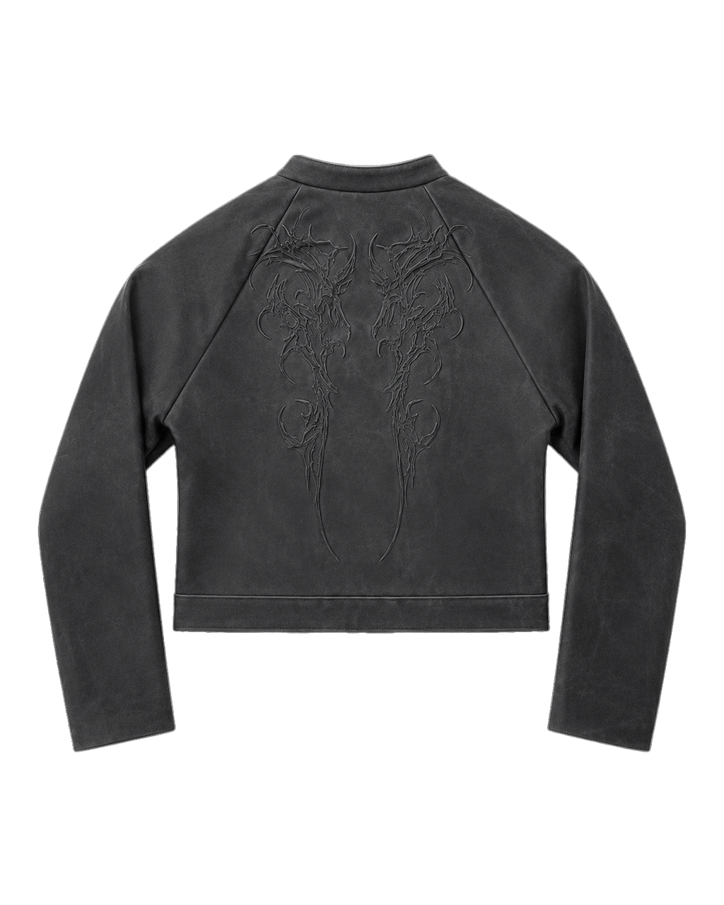 LATEX COATED MOTO JACKET WITH RELIEF