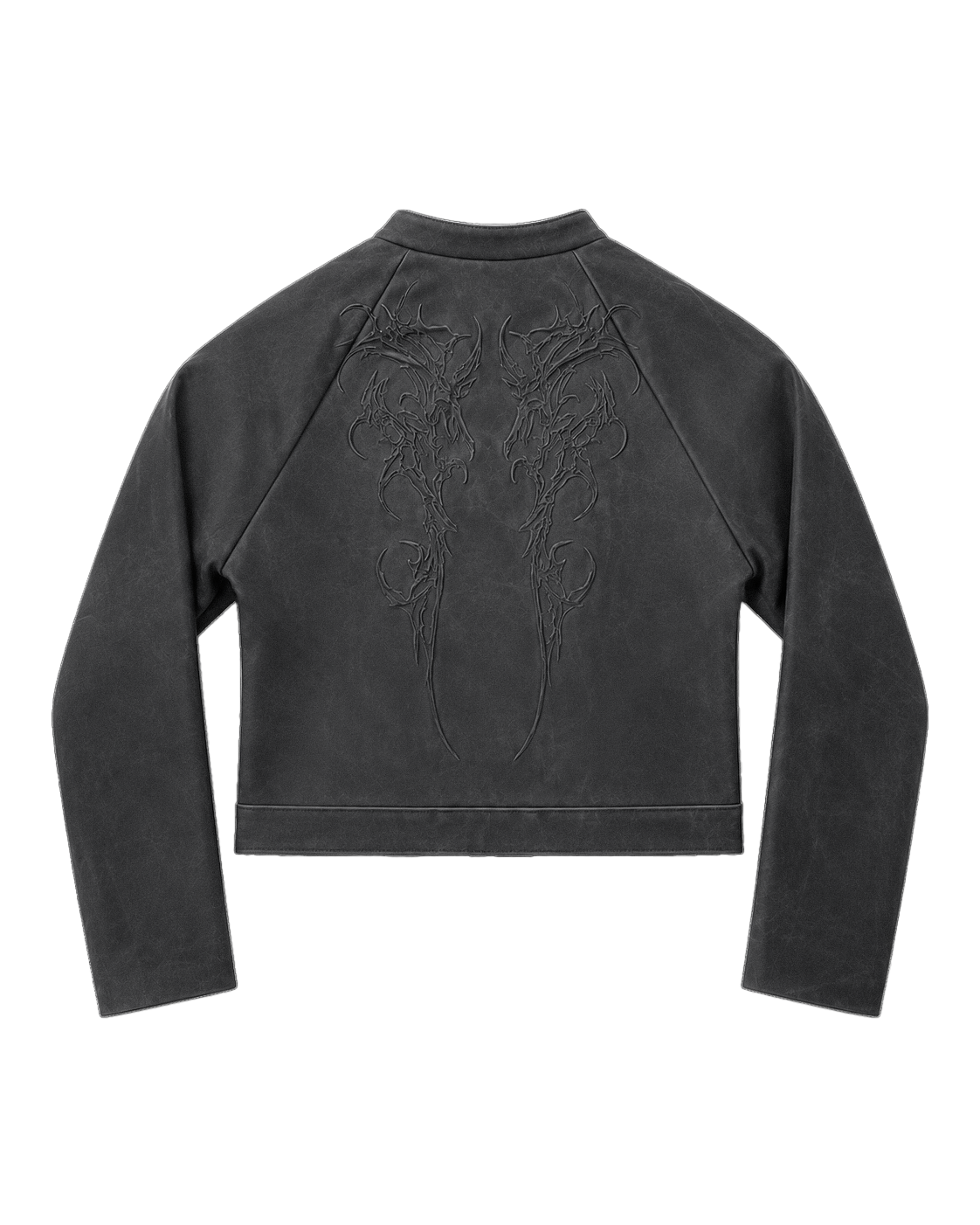 LATEX COATED MOTO JACKET WITH RELIEF