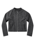 LATEX COATED MOTO JACKET WITH RELIEF
