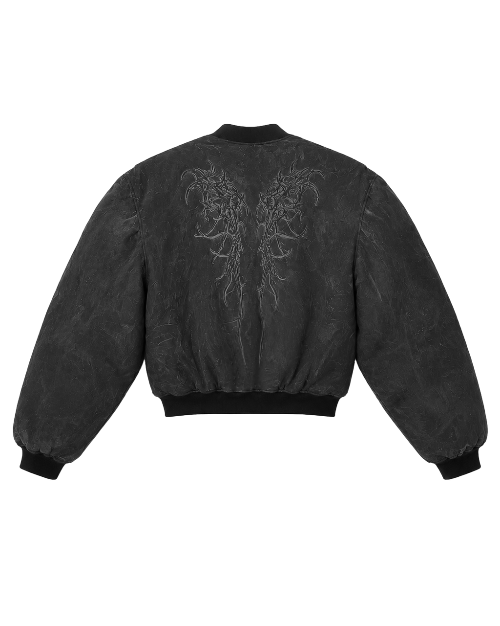 LATEX COATED BOMBER WITH RELIEF