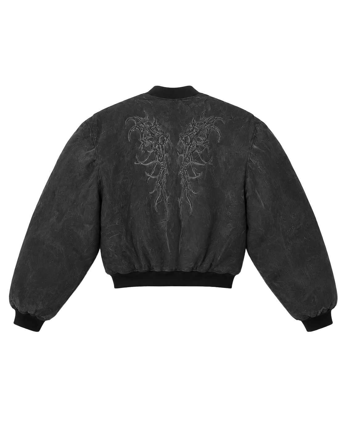 LATEX COATED BOMBER WITH RELIEF