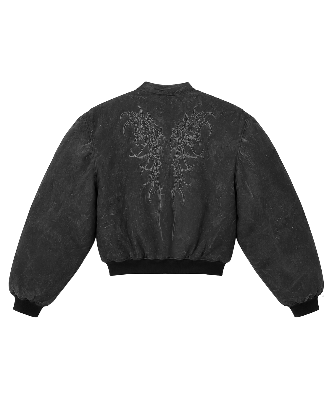 LATEX COATED BOMBER WITH RELIEF