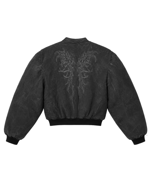 LATEX COATED BOMBER WITH RELIEF